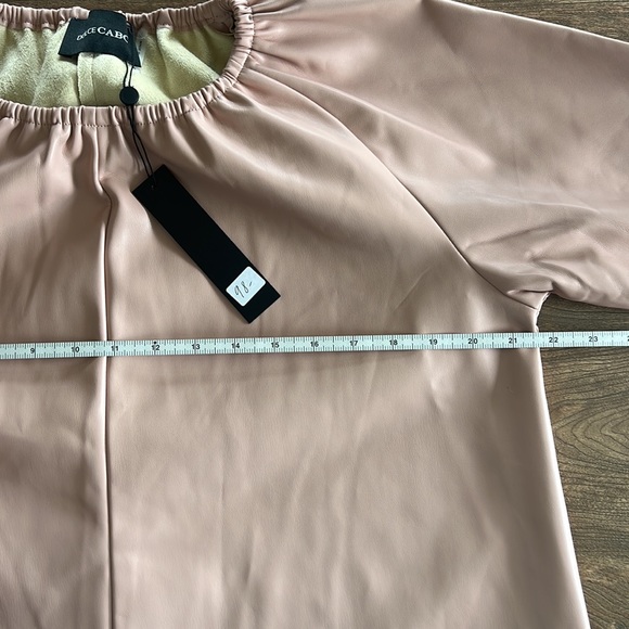 Dolce Cabo tan leather like shirt size S NWT - Picture 5 of 8